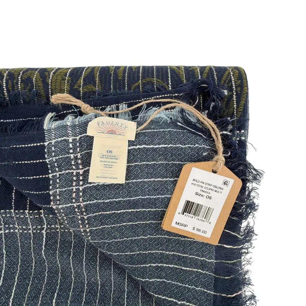 FAHERTY Bold Pin Stripe Oblong Scarf in Total Eclipse Multi